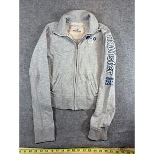 Hollister Full Zip Sweatshirt Womens Small Gray Redondi Surf Club Spellout Logo